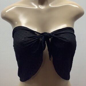 Zuliana Black Mesh Dot Material Top/Short Sarong. New